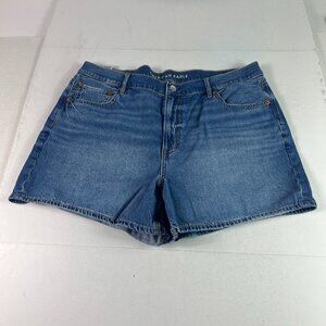 American Eagle Shorts Women's 36* Relaxed High Rise Blue Stretch Denim Tag 16